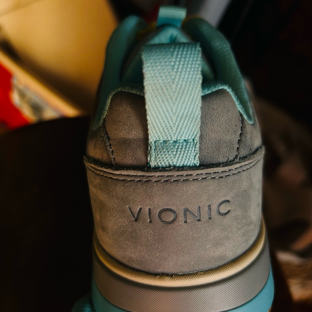 Vionic Gray and Blue Athletic Shoes with Modern Design